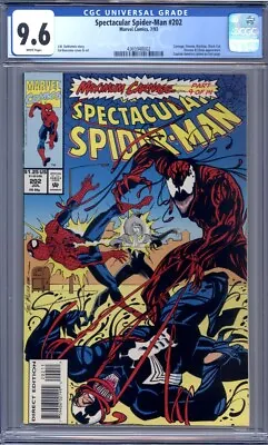 Buy Spectacular Spider-Man #202 Maximum Carnage Venom   1st Print  CGC 9.6 • 33.85£
