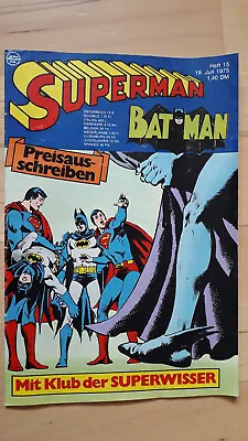 Buy Superman Batman #15 From July 19, 1975 - ORIGINAL FIRST EDITION Comicheft Ehapa • 6.47£