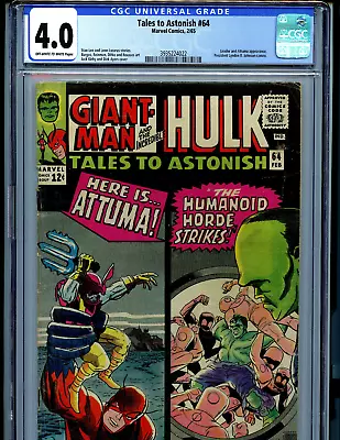 Buy Tales To Astonish #64 CGC 4.0 1965  Marvel Attuma Amricons K31 • 126.49£