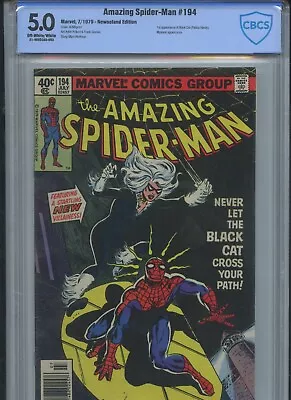 Buy Amazing Spider-Man #194 1979 CBCS 5.0 (1st App Of Black Cat)(Newsstand Edition) • 127.92£