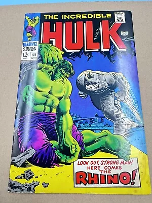 Buy 1968 The INCREDIBLE HULK #104 - Rhino Cover - Severin Art Marvel Comics  • 55.96£