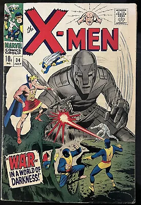 Buy Marvel Comics X-Men #34 1967 Silver Age Uncanny FN • 29.99£