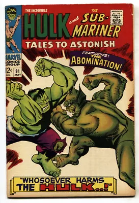 Buy Tales To Astonish #91--1967--Hulk--Abomination--comic Book--Marvel • 101.14£