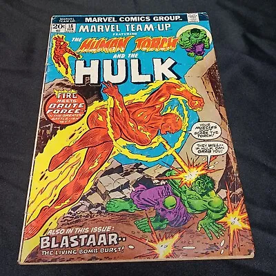 Buy Marvel Comic Marvel Team-up Featuring The Human Torch And The Hulk 18 Feb 74 • 7.24£