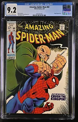 Buy 1969 Amazing Spider-Man 69 CGC 9.2 Classic Kingpin Cover. • 342.96£