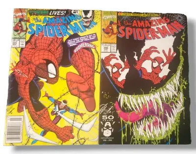Buy The Amazing Spider-Man #345 + 346 (Marvel 1991) 1st Print - Key Venom Covers • 19.78£