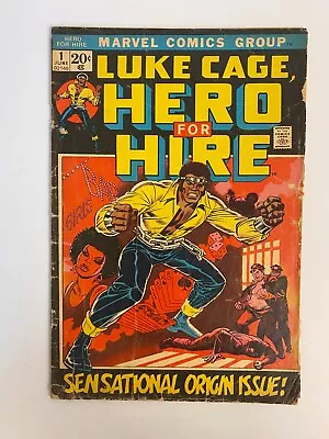 Buy Luke Cage Hero For Hire #1 (1970, Marvel) 1st Appearance & Origin Of Luke Cage! • 79.05£