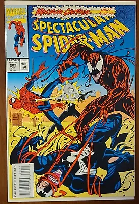 Buy Spectacular Spider-Man #202 | VF/NM | Venom | Maximum Carnage | Marvel Comics • 4.76£