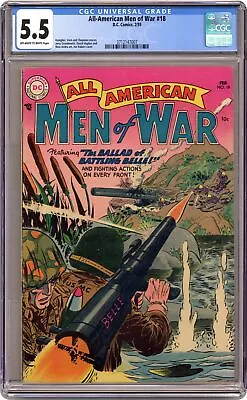 Buy All American Men Of War #18 CGC 5.5 1955 3712147007 • 166.75£