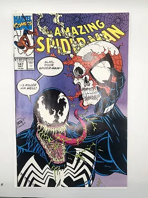 Buy Amazing Spider-Man #347 Erik Larsen Venom Iconic Cover Marvel Comics Carnage VF+ • 15.18£