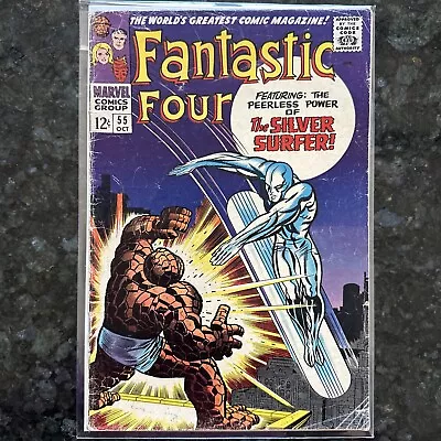 Buy Fantastic Four #55 1966 Key Marvel Comic Book Iconic Silver Surfer & Thing Cover • 48.25£