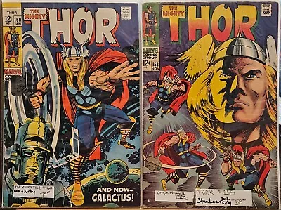 Buy The Mighty Thor 158 & 160 Jack Kirby Cover & Stan Lee Story • 92.40£