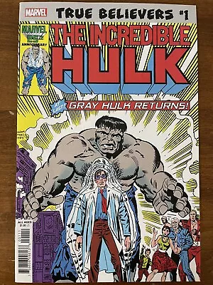 Buy True Believers: Incredible Hulk #324 - Gray Hulk Returns 2019 Marvel Comics • 3.93£
