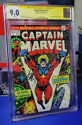 Buy Captain Marvel #29 CGC SS 9.0 White Pages Signed By Jim Starlin Thanos Cameo • 119.55£