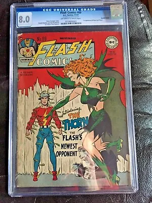 Buy FLASH COMICS #89 CGC VF 8.0; OW-W; Double Cover! Rare, 1st App. Thorn! • 2,681.71£