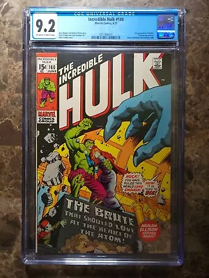 Buy Incredible Hulk 140 CGC 9.2 NM- 1971 Psyclop Appearance 1st Jarella • 225.19£
