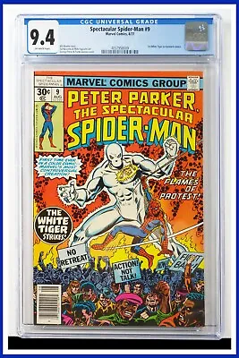 Buy Spectacular Spider-Man #9 CGC Graded 9.4 Marvel 1977 Of White Pages Comic Book. • 167.30£