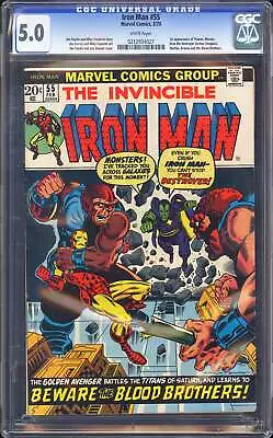 Buy Iron Man #55 CGC 5.0 (1973) 1st Appearance Of Thanos & Drax! L@@K! • 460.34£