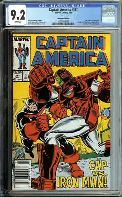 Buy Captain America #341 Cgc 9.2 White Pages // 1st App Battlestar Marvel Comic 1988 • 55.34£