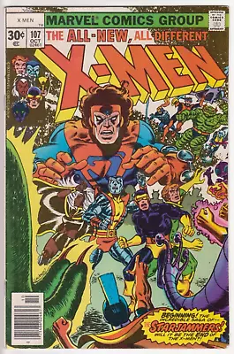 Buy The Uncanny X-Men #107, Marvel Comics 1977 FN/VF 7.0 1st Starjammers • 79.43£