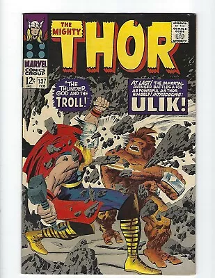Buy Thor #137 - Rare Vf/nm  - Lee / Kirby - 1967 - 1st Ulik The Troll - $189 Bin ! • 149.42£
