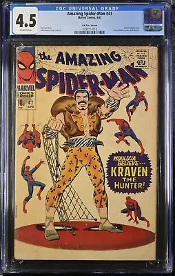 Buy AMAZING SPIDER-MAN #47 - KRAVEN THE HUNTER - Marvel 1967 - CGC 4.5 • 104.72£