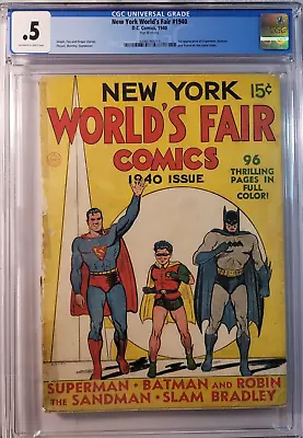 Buy 1940 New York World's Fair CGC .5 1st Appearance Batman Superman Robin On Cover. • 1,141.97£