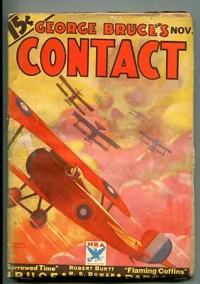 Buy PULP:  GEORGE BRUCE'S CONTACT 12/1933-WWI AVIATION-BI-PLANE-EUGENE FRANDZEN-vg • 152.96£
