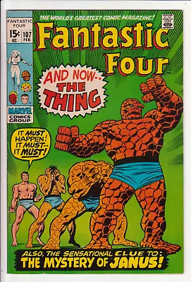 Buy Fantastic Four #107, Marvel Comics 1971 VF- 7.5 Buscema Run Begins.  1st Janus • 39.98£