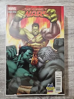 Buy Secret Wars #3 Midtown Comics Exclusive Planet Hulk Variant (Marvel Comics 2015) • 2£