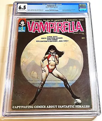 Buy VAMPIRELLA #1 ~ Origin & 1st App VAMPIRELLA 1969 ~ FRAZETTA Cover ~ CGC 6.5 FN+ • 757.15£