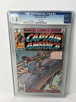 Buy Captain America #246 CGC 9.2 WP NM-  Newsstand   Marvel Comics 1980 • 68.13£