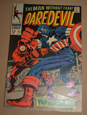 Buy Daredevil #43 Kirby Iconic Vs Captain America Cover. Silver Age 1968 Marvel • 39.57£