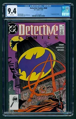 Buy Detective Comics #608 (1989) CGC 9.4 White! Batman! 1st Appearance Of Anarky! • 46.72£