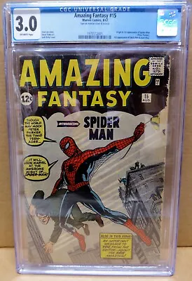 Buy Amazing Fantasy 15 Marvel Comics CGC 3.0 1st Appearance Spiderman • 24,999.99£