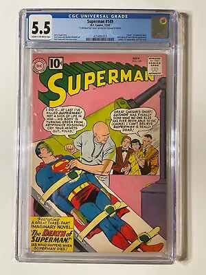 Buy Superman #149 Cgc 5.5 Curt Swan Signature 8th Legion Of Superheroes Appearance • 139.92£