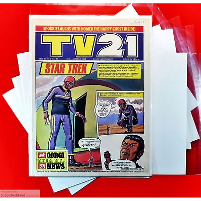Buy 10 TV21 Comic Bags And Backing Acid-Free Boards Size5 Fits A4+ . • 11.99£