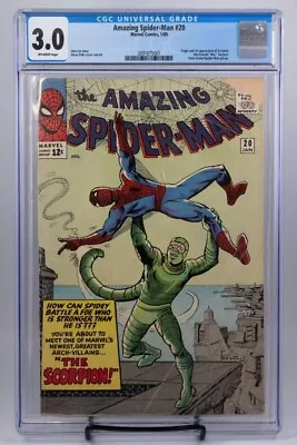 Buy Amazing Spider-man 20 - Cgc G/vg 3.0 - Orig1n & 1st App Of Scorpion (1965) • 394.96£
