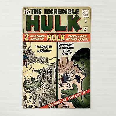 Buy Incredible Hulk #4 1962 VG+ Cent Copy • 930£