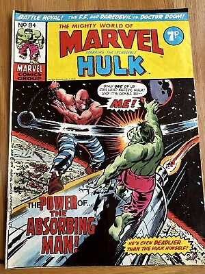 Buy The Mighty World Of Marvel Starring The Incredible Hulk #84 • 6£
