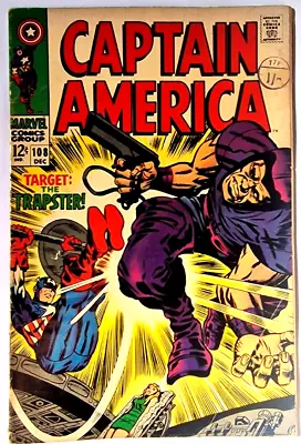 Buy CAPTAIN AMERICA 108 Marvel Silver Age 1968 The Trapster Jack Kirby Art Fn • 18.99£