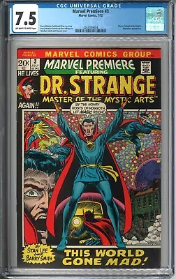 Buy Marvel Premiere Dr Strange #3 CGC 7.5 VF- OWW 1972 Comics Stan Lee BWS MCU • 100.53£