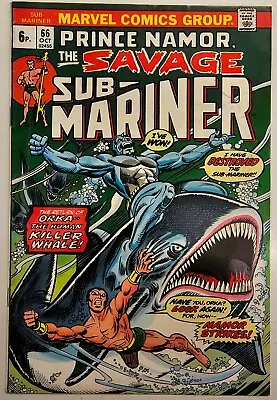 Buy Marvel Comics Bronze Age Namor The Savage Sub Mariner Key Issue 66 High Grade FN • 0.99£