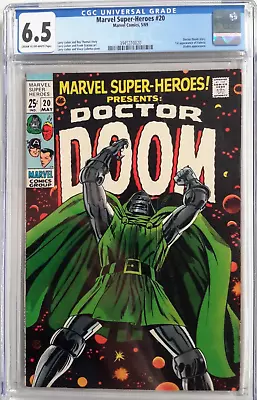 Buy 🔥marvel Super Heroes #20 Cgc 6.5*1969*classic Doctor Dr. Doom Cover*1st Valeria • 319.80£
