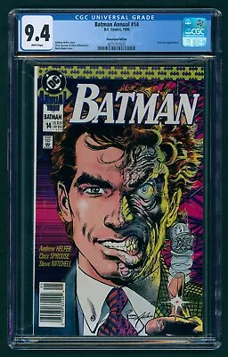 Buy Batman Annual #14 (1990) NEWSSTAND VARIANT CGC 9.4 White! Neal Adams Cover! • 62.43£