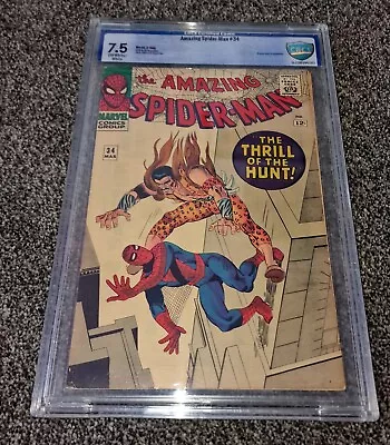 Buy Amazing Spider-Man 34 Kraven 2nd Appearance Graded 7.5 • 249£