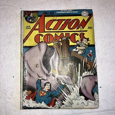 Buy Action Comics #68..Nice Copy !(1944)…Very Rare!!!!…80 YEARS OLD! • 520.99£