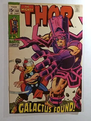 Buy Thor #168 M/NM 9.6 Origin Of Galactus! 1st Appearance Thermal Man! Marvel 1969 • 1,319.21£
