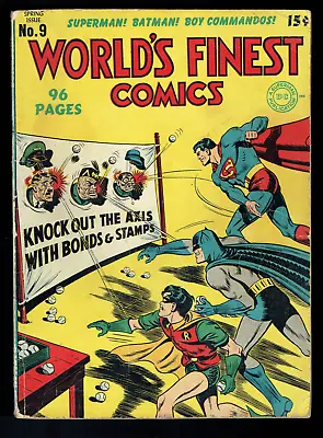 Buy Comic World's Finest Comics # 9 DC ,Hitler,Mussolini,Tojo !!! • 2,679.10£