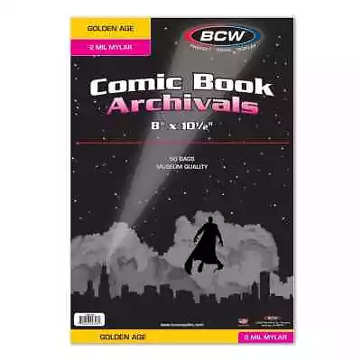 Buy 100 BCW Comic Book Archivals Golden Age (2 Packs 50 Bags) 2 Mil Mylar • 61.62£